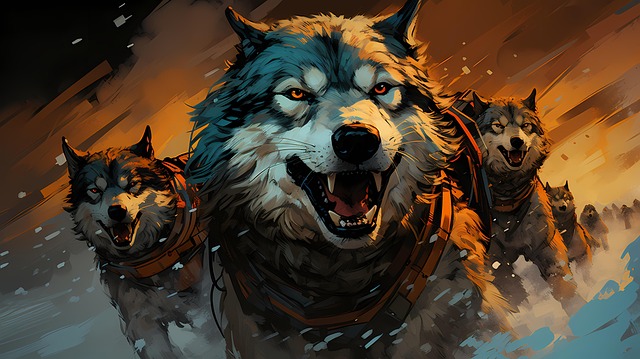 Free ai generated dogs siberian illustration
