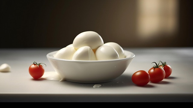 Free cheese bowl cherry tomato illustration