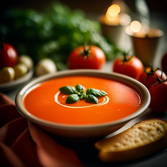 Free tomato soup bowl illustration