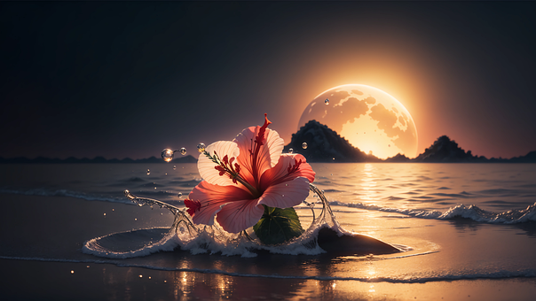 Ai Generiert, Blume, Strand