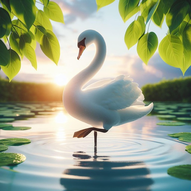 Free ai generated swan bird illustration