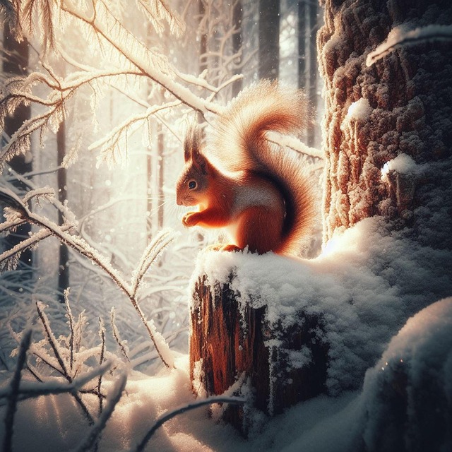 Download free HD stock image of Ai Generated Squirrel Free ai generated squirrel wildlife illustration