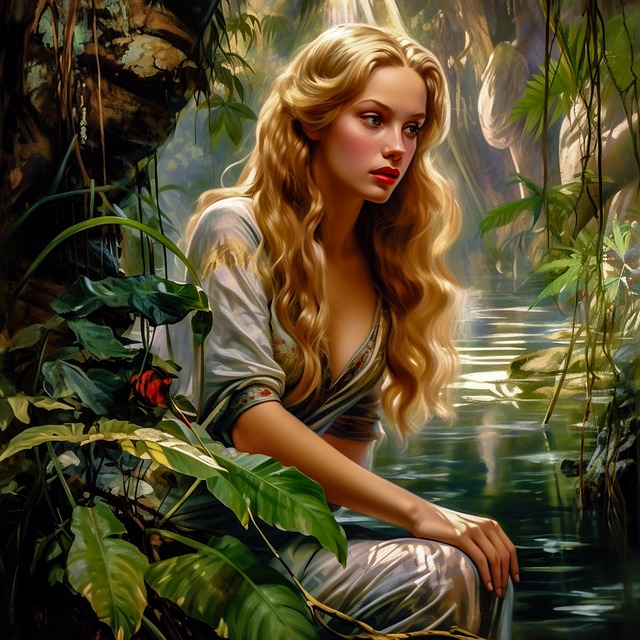 Download free HD stock image of Woman Jungle Free woman jungle nature illustration