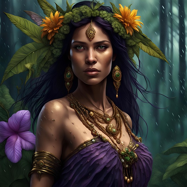 Free woman portrait warrior illustration