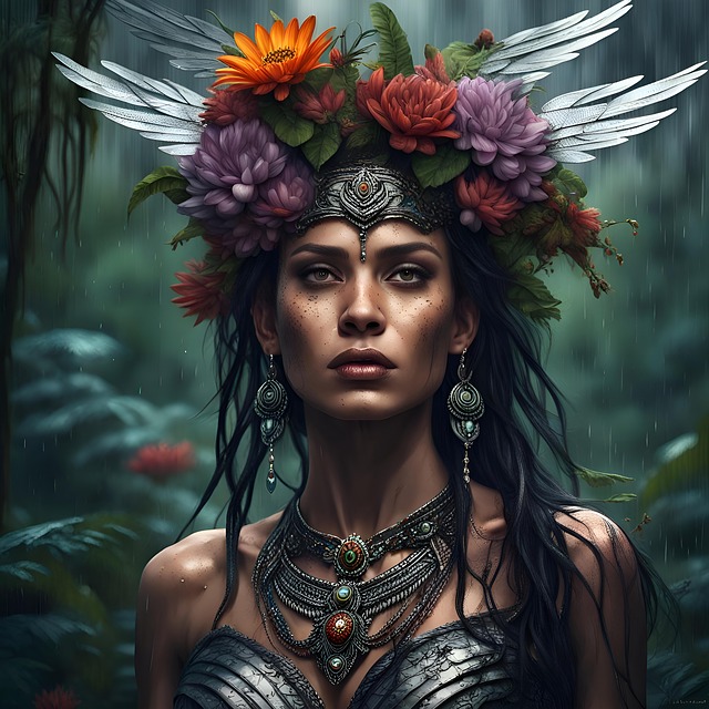 Free woman nature portrait illustration