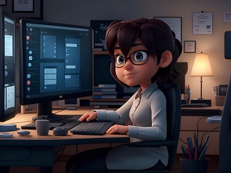 Free Woman Working illustration and picture