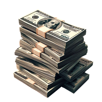Dinero, Pila De Dinero, Dolares, Rico