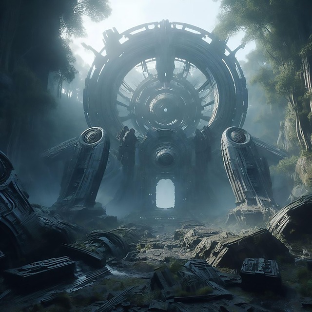 Free ruins aliens science fiction illustration