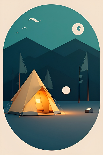 Free ai generated tent camp illustration
