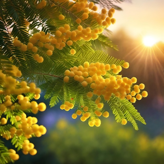 Free ai generated mimosa flowers illustration