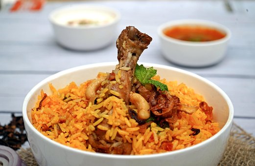 Biryani, Frango, Arroz, Refeição, Jantar