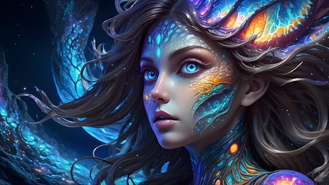Free fantasy fairy tale sea creature illustration