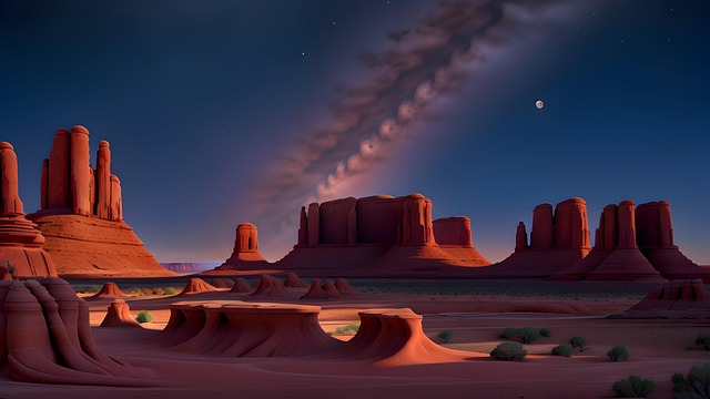Free desert landscape red rocks rock formations illustration