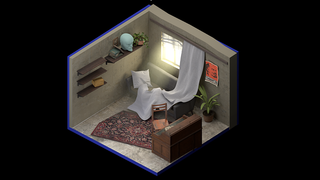 Free room orthogonal abstraction illustration