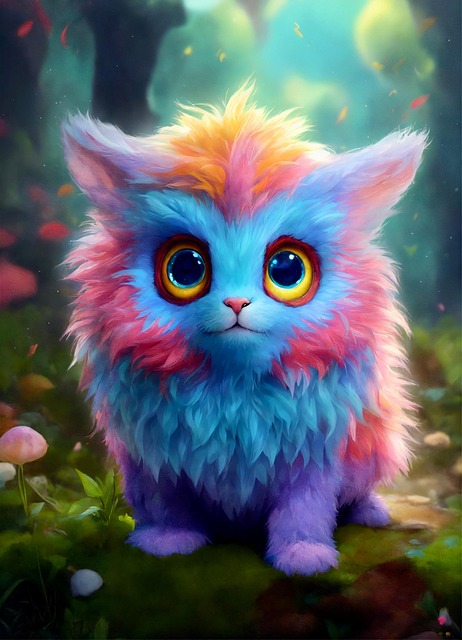 Free ai generated fuzzy creature illustration