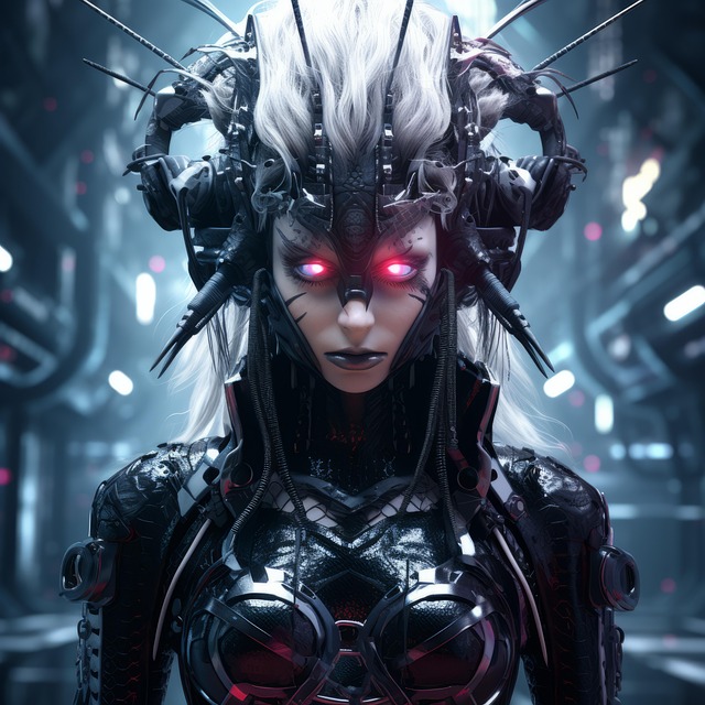 Free futuristic robot women illustration