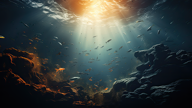 Ai Generiert, Riff, Fische, Ozean, Meer
