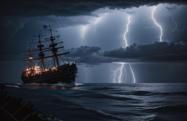 Ai Generiert, Gewitter, Ozean, Seenot