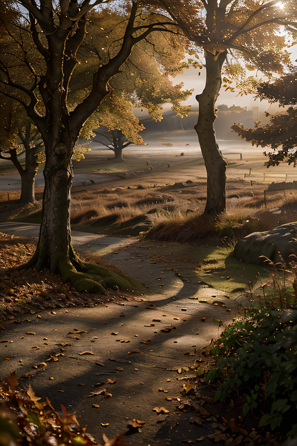 Free trail autumn leaves illustration