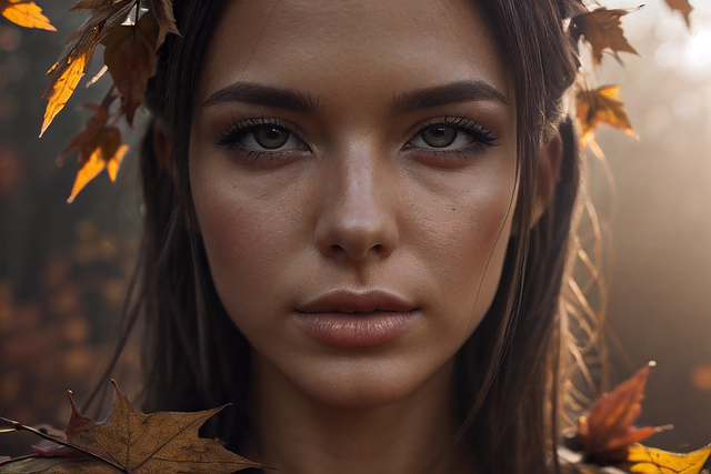 Free allegory woman autumn illustration