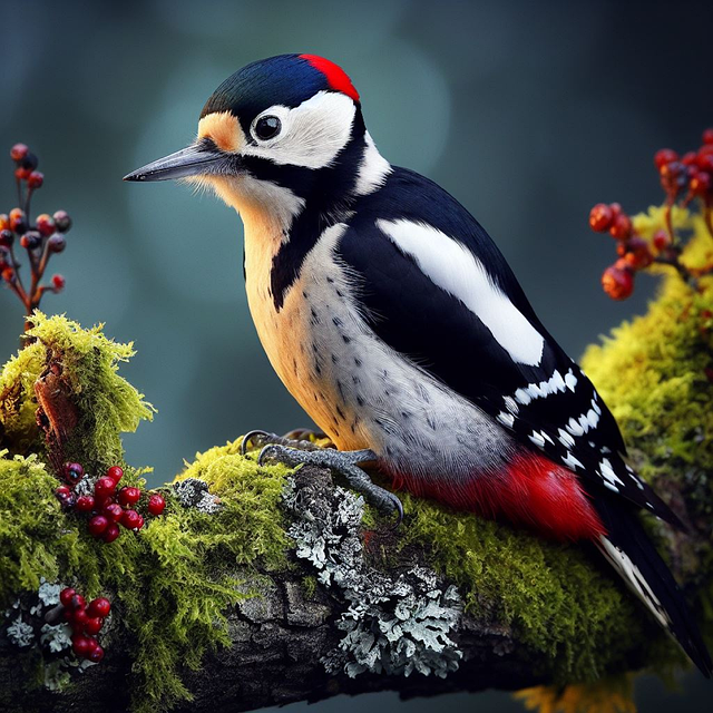 Free ai generated woodpecker bird illustration