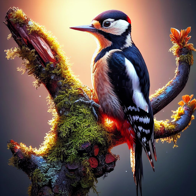 Free ai generated bird woodpecker illustration