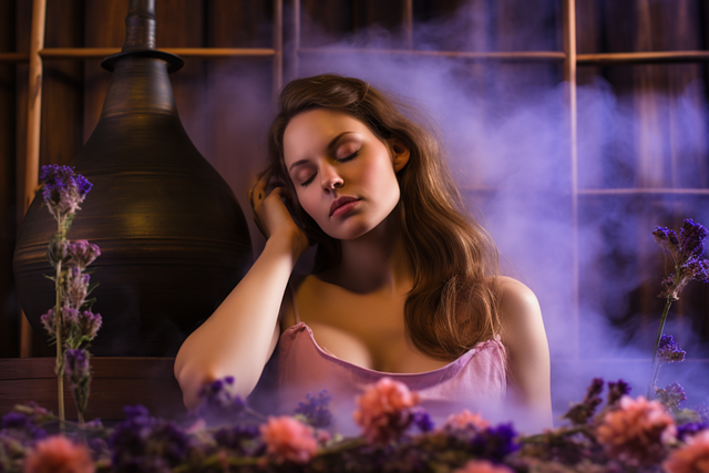 Free ai generated woman flowers illustration