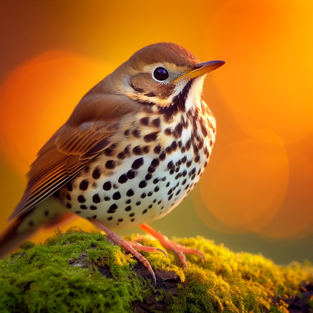 Free ai generated bird song thrush illustration