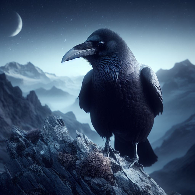 Free ai generated bird carrion crow illustration