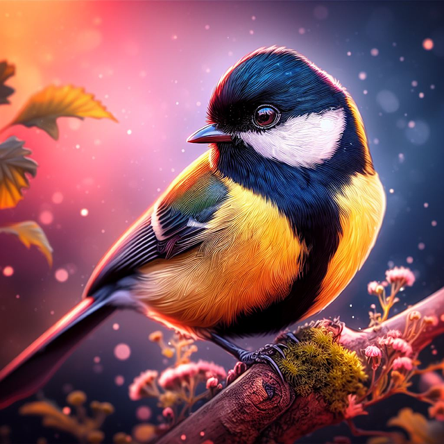 Download free HD stock image of Ai Generated Bird Free ai generated bird great tit illustration