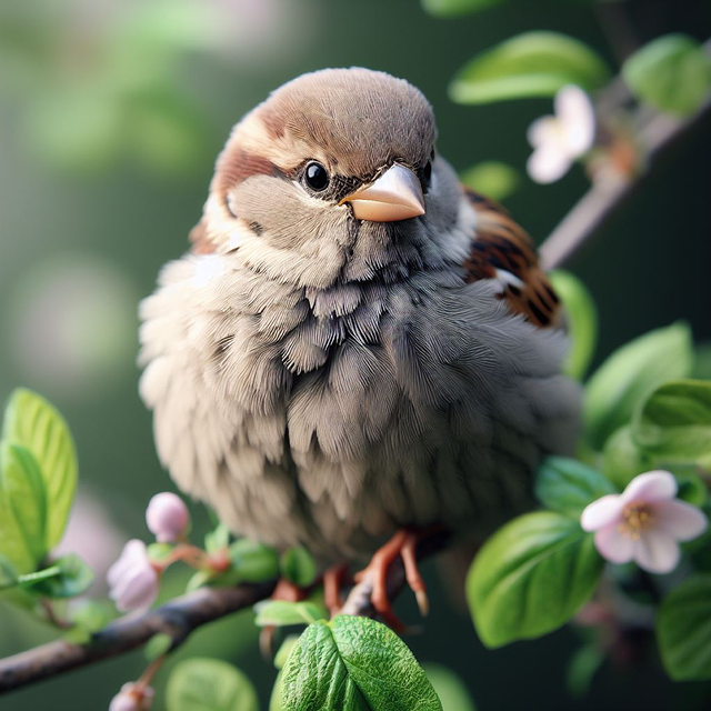 Free ai generated bird house sparrow illustration