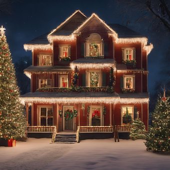 Free Christmas Santa Xmas Lights illustration and picture