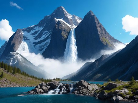 Free Ai Generated Mountain illustration and picture