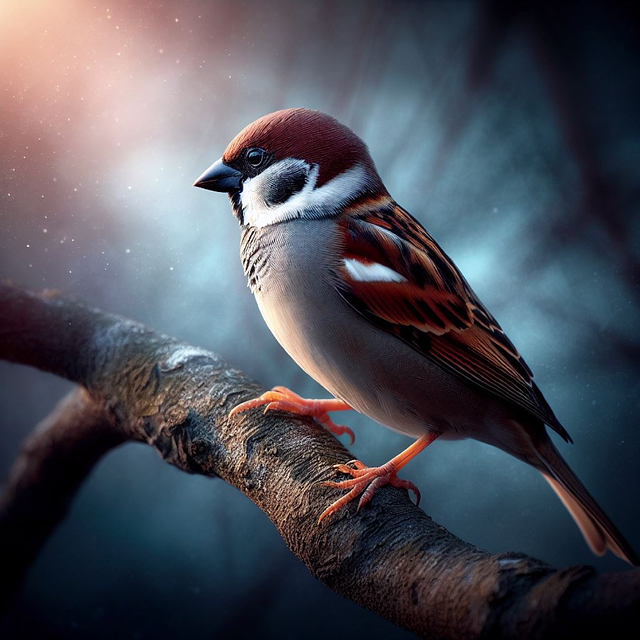 Free ai generated field sparrow tree sparrow illustration