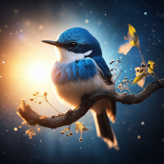 Free ai generated bird blue tit illustration