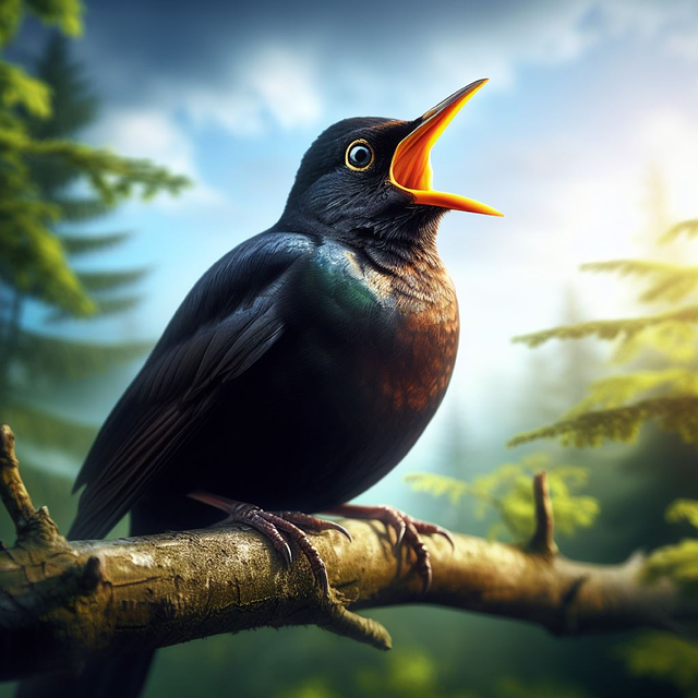Download free HD stock image of Ai Generated Bird Free ai generated bird blackbird illustration