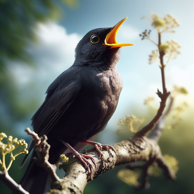 Download free HD stock image of Ai Generated Bird Free ai generated bird blackbird illustration