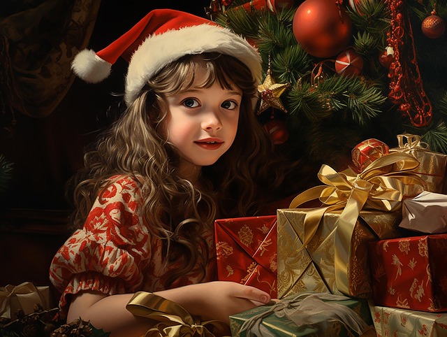 Free ai generated girl gifts illustration