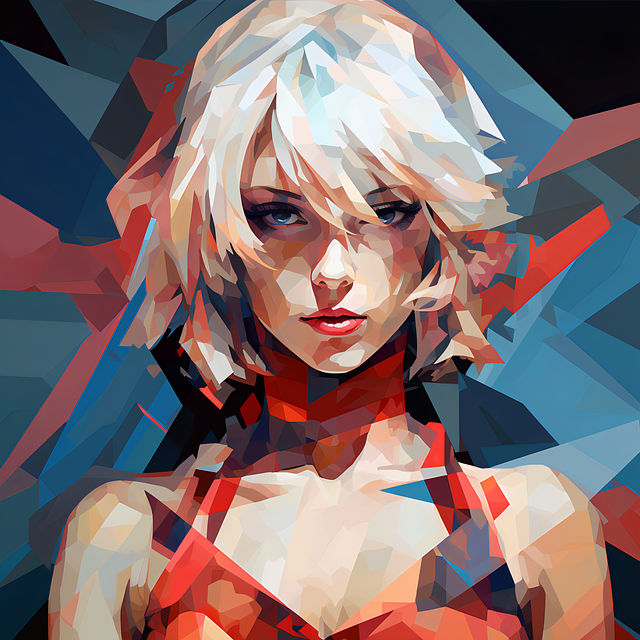 Free ai generated woman cubism illustration