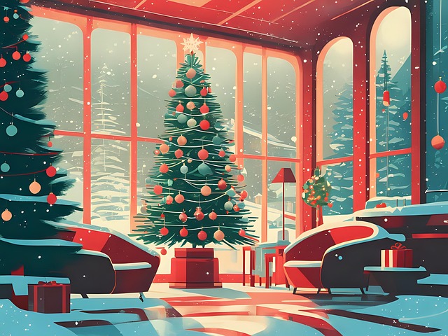 Free ai generated tree christmas illustration