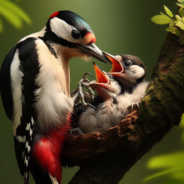 Free woodpecker bird feed illustration