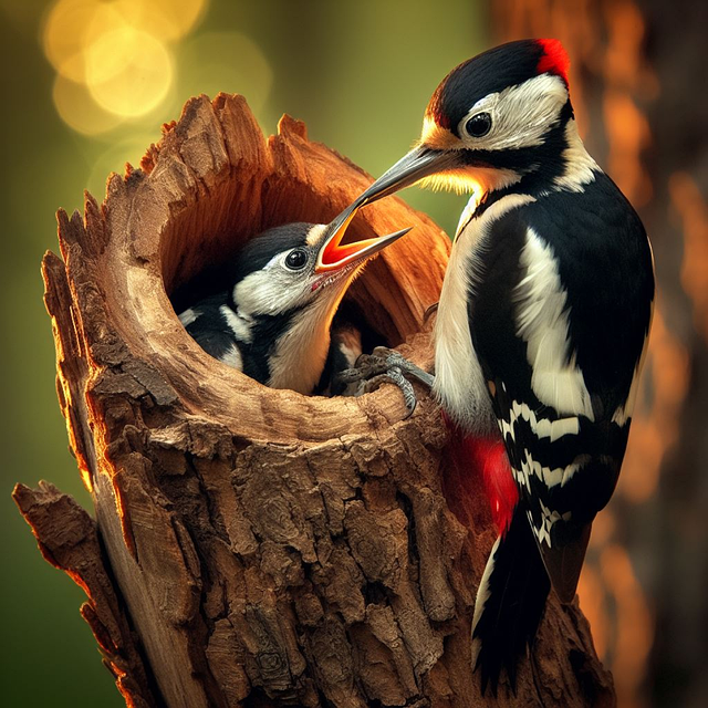 Free woodpecker bird feed illustration