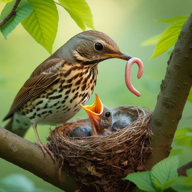 Free song thrush bird plumage illustration