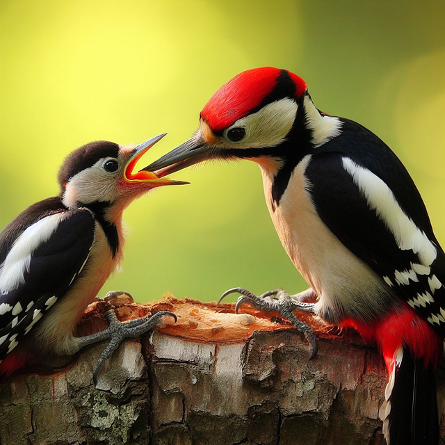 Free woodpecker bird plumage illustration