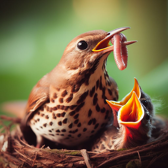 Free song thrush bird plumage illustration