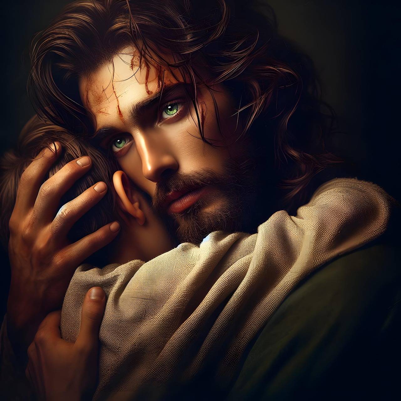 Download free HD stock image of Ai Generated Jesus Free ai generated jesus christ illustration