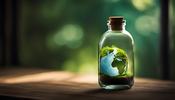 Ai Generiert, Flasche, Erde, Welt