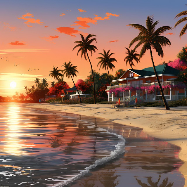 Free ai generated beach island illustration