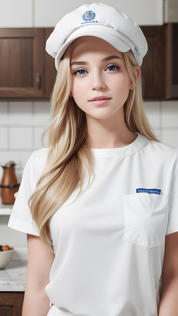 Free ai generated girl kitchen illustration