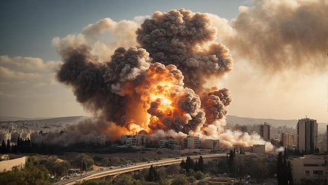 Free ai generated explosion war illustration